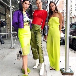 priscavera lime green pleated pant